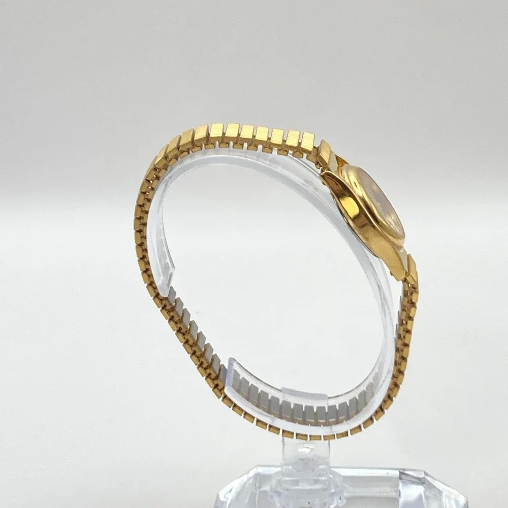 Vintage Armitron Womens Watch 20mm Gold Tone Stretch Band New Battery SMALL 5.75